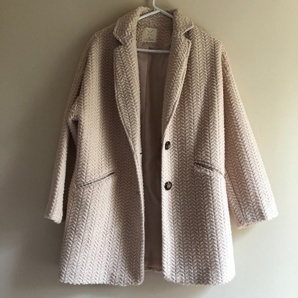 Pin and Needle cream wool teddy Coat preppy coquette winter cottage old money - Picture 1 of 15